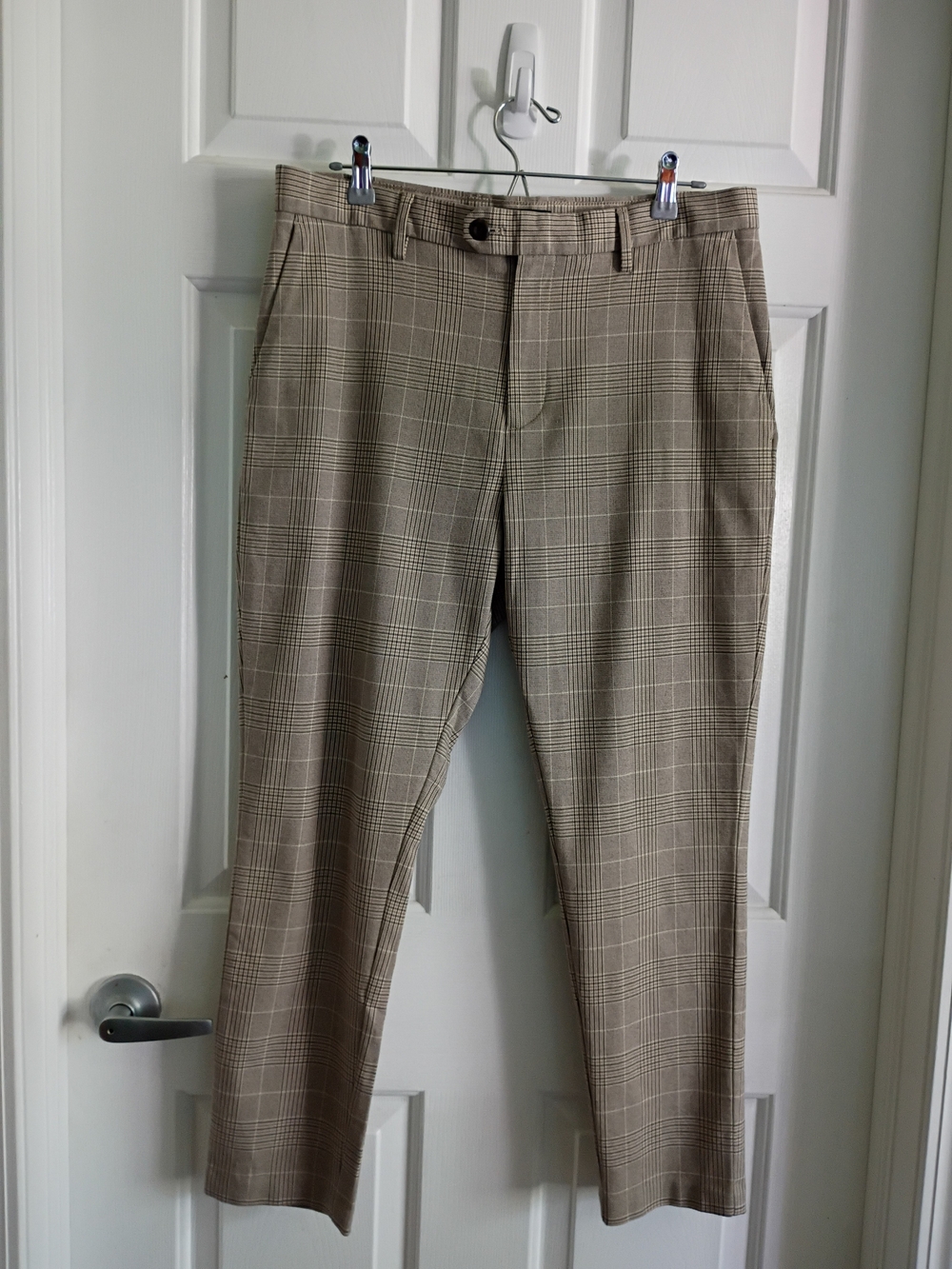 Men's Plaid Dress Pants - Beige